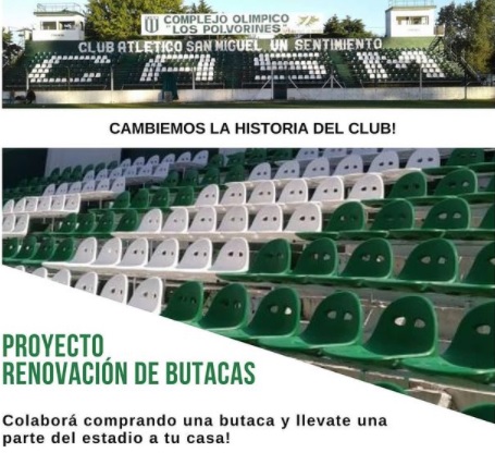 El Club Atlético San Miguel renovó sus butacas con un proyecto solidario –  Agencia Popular de Comunicación